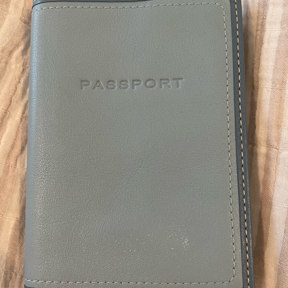 Coach blue leather passport holder